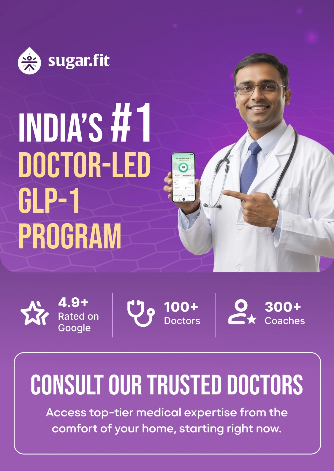 Sugarfit GLP-1 weight loss program hero banner